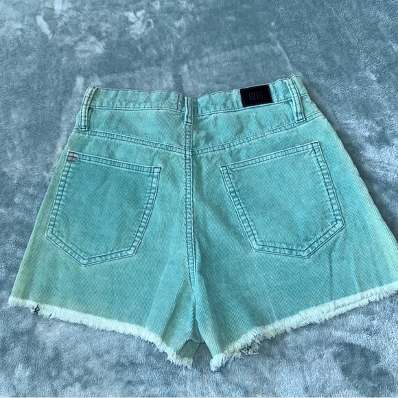 BDG Women's Aqua Corduroy Girlfriend High Rise Shorts size 27 Distressed look - Picture 2 of 9